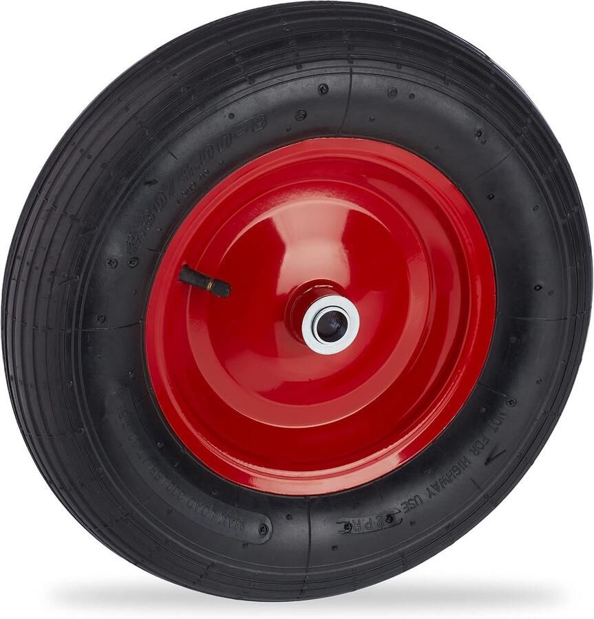 Kruiwagenwiel 4.80 4.00-8 luchtband reservewiel kruiwagen stalen velg kruiwagenband zwart rood