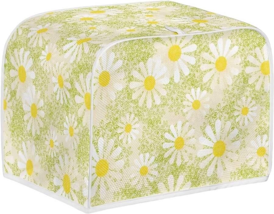 Kuiaobaty Daisy Flowers Broodrooster stofkap 2 plakjes lente bloemen linnenachtige broodrooster hoes met haak vuil vingerafdrukbescherming