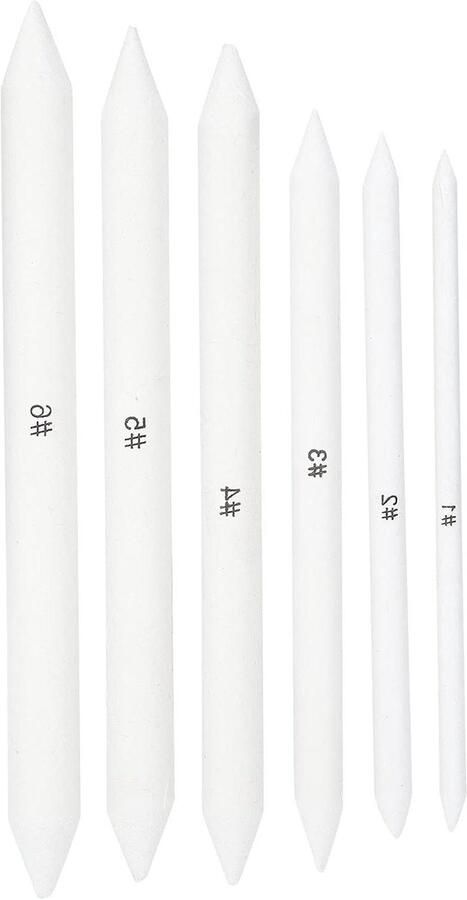 Kunst Blender Set Tekengereedschap Papier Schetsen en Mengen Gemaakt van Premium Papier 6 Stuks Wit