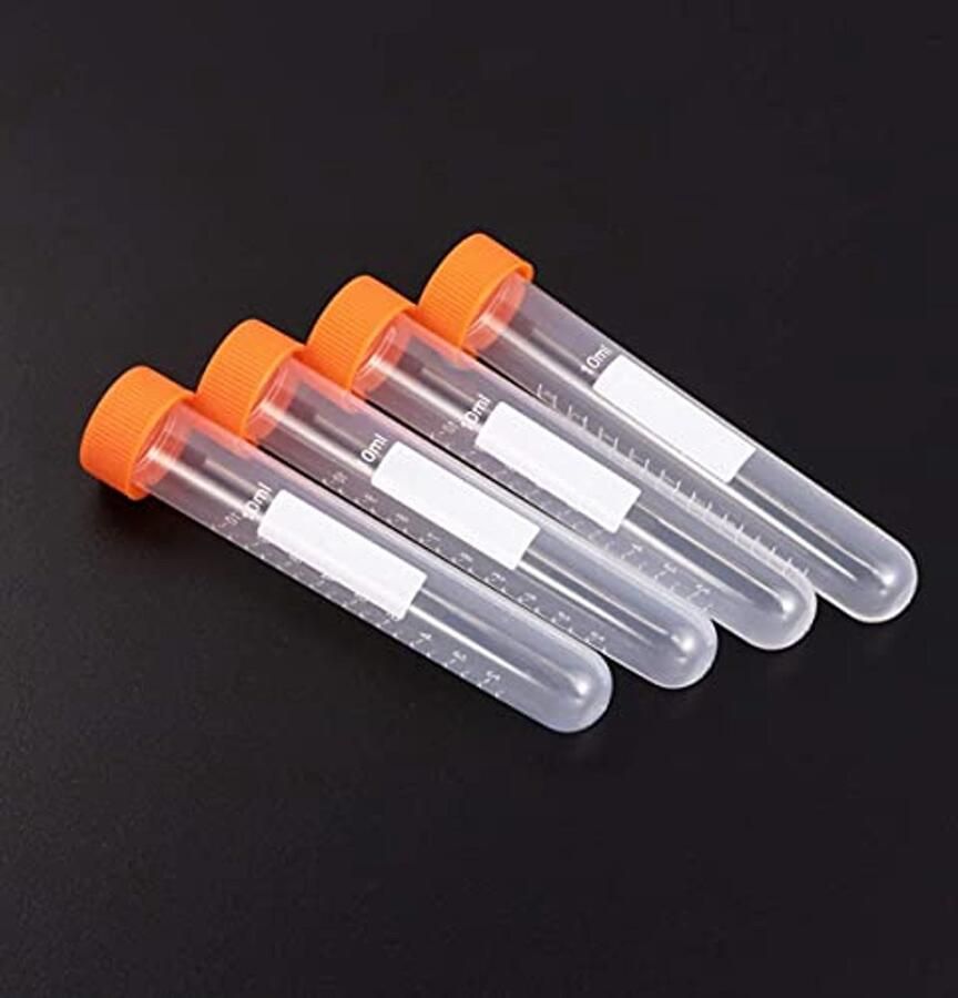 Kunststof Centrifugebuisjes 10 ml Set van 20 Gegradueerde Monsterhouder voor Laboratorium Chemie Experimenten