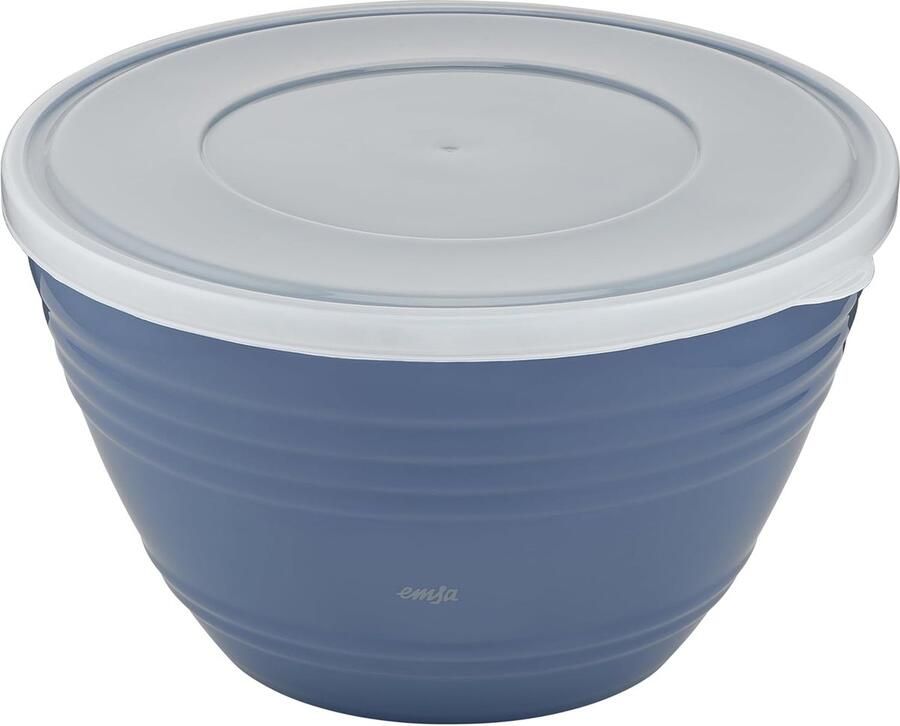 Kunststof Mengkom Keuken Kom Bakken en Mixen Antislip Bodem Deksel 415 Liter Blauw