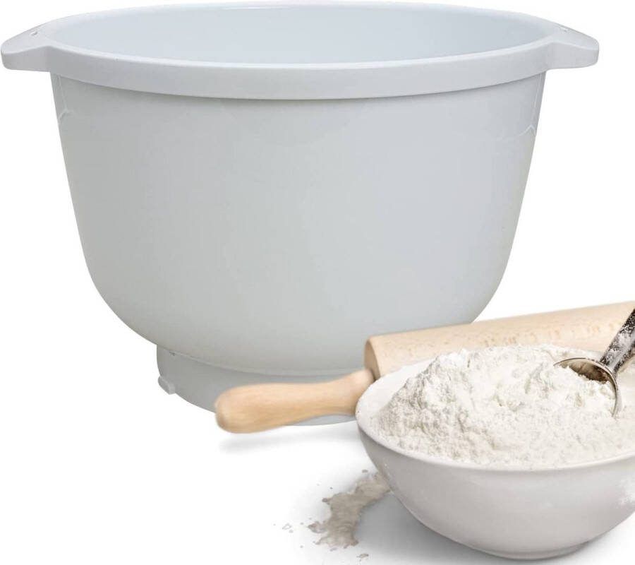 Kunststof mengkom MUZ5KR1 wit vaatwasmachinebestendig accessoires geschikt voor BOSCH keukenmachine modellen MUM5 reserveonderdeel voor mixer 3 9 L volume en speciale binnenvorm - Foto 1