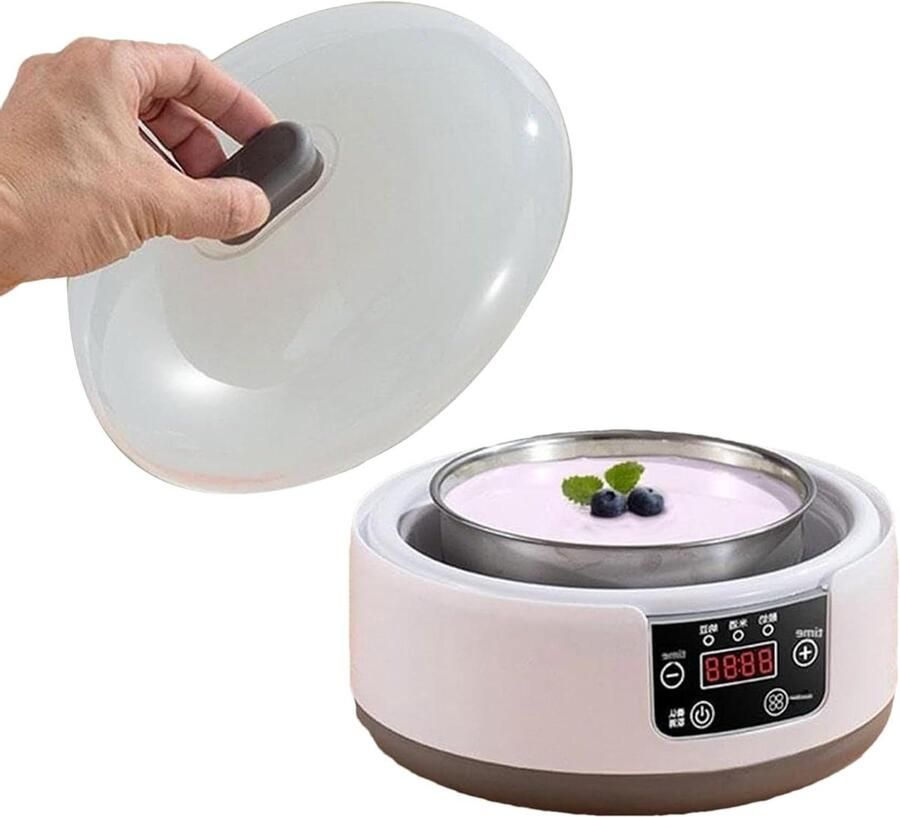 Yoghurtmaker Dessertapparaat Zelfgemaakte Yoghurt Instelbare Tijd Temperatuur Compact Reisformaat Wit