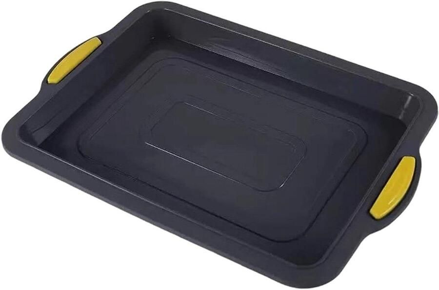 Kwart Bakplaat Bakvorm Siliconen Bakken en Braden Antiaanbak Laag 34x24 cm Grijs