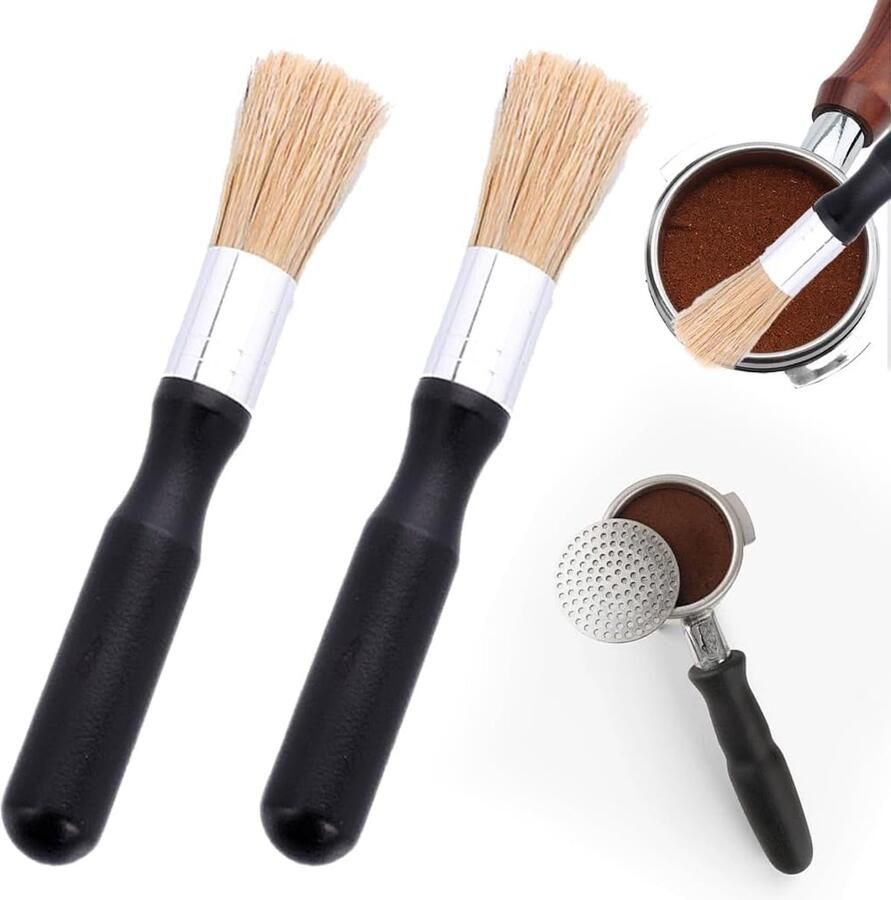 Kwasten voor barista reinigingsborstel koffiekwast koffieborstel voor espressomachine 2 stuks