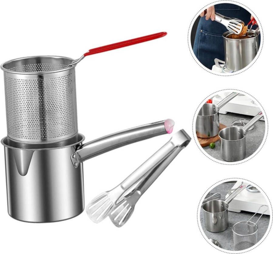 KZQ Kleine Frituur Pan Friteuse Met Keuken Clip Oliebesparen Geschikt Voor Gas En Inductie Frietpan Frituurpan Huisraad Friteuse Chipfriteuse