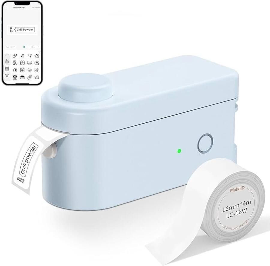 L1-C Smart Thermo-etiketteerapparaat mini bluetooth-labelprinter draagbaar en oplaadbaar compatibel met 9 12 16 mm waterdichte banden voor thuis kantoor school