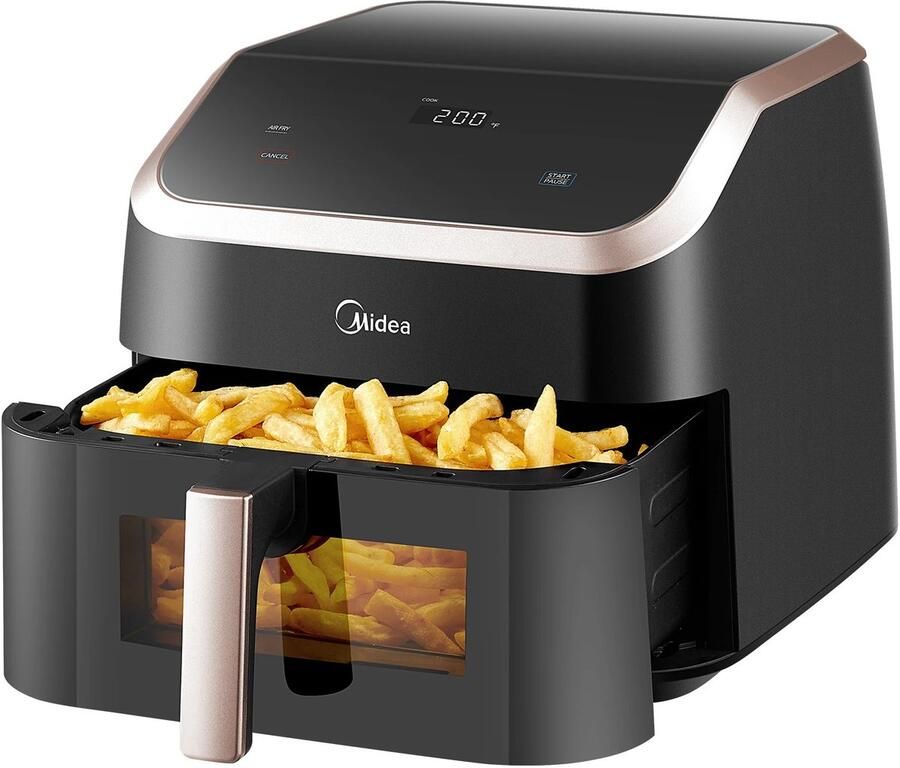 LabelOne Friteuse Airfryer Heteluchtfriteuse 5 liter temperatuur tot 200°C touchscreen kijkvenster antiaanbaklaag - Foto 2