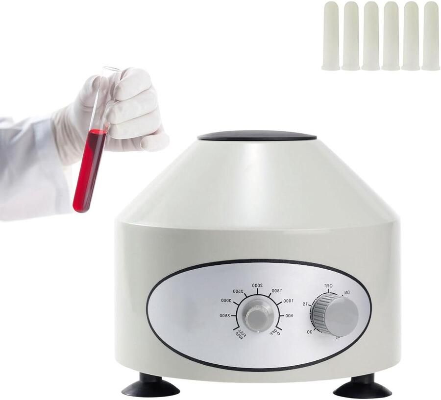 Labor Centrifuge Mini Centrifuge Tafelmodel Monsters Scheiden Verstelbare Snelheid 6 x 15 ml Wit