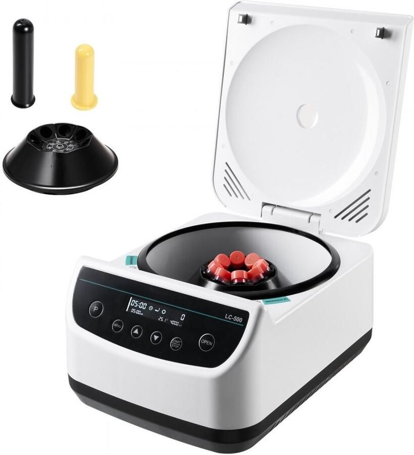 Laboratorium Centrifuge Tafelmodel RCF 100-1900 x g Instelbaar 500-4000 rpm Met rotor voor 2 5 10 15 ml buizen Laag geluidsniveau Voor laboratoriumexperimenten