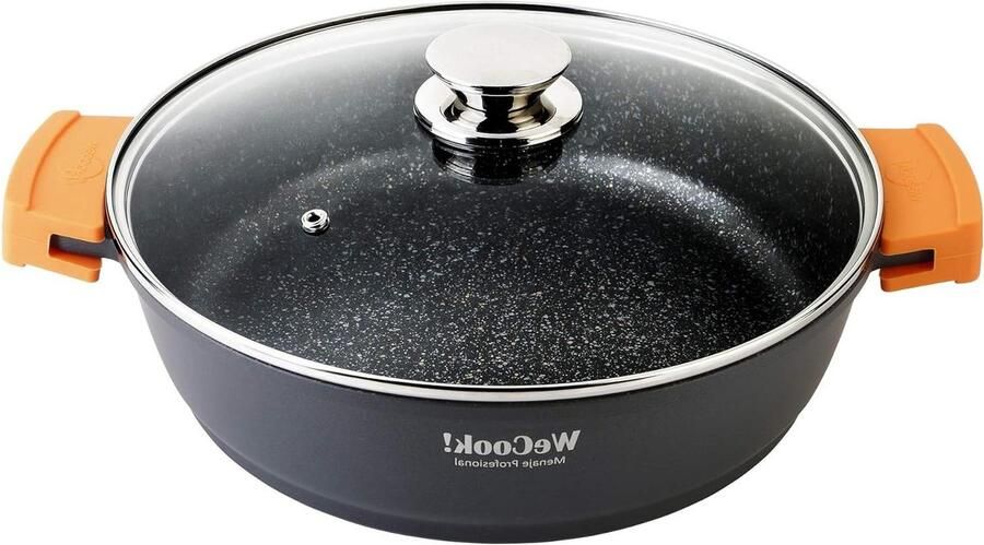 Lage Aluminium Pan Koekenpan Koopjes Koken en Bakken Gegoten Aluminium 5mm 40 cm Niet van toepassing