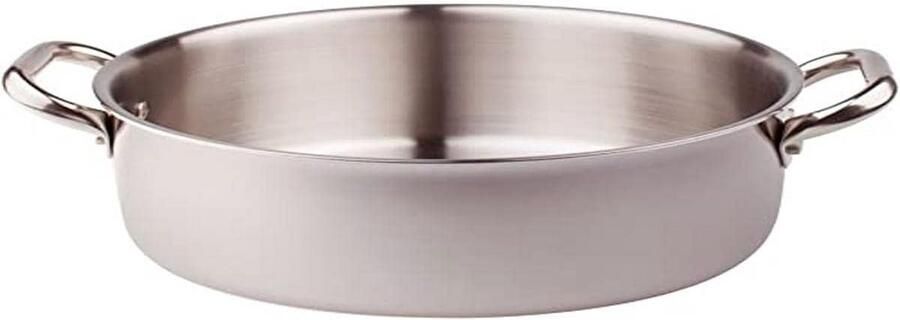 Lage Braadpan 20 cm Aluminium-Staal Trilaminaat voor Inductie