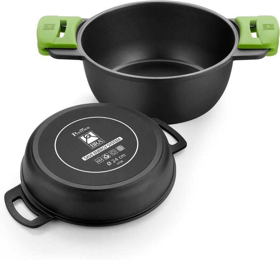 Lage braadpan schotel voor inductie en gas