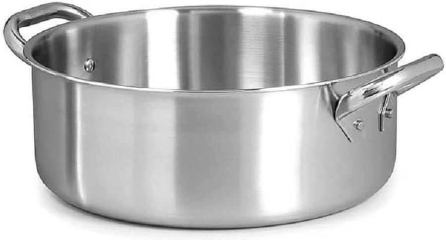 Lage braadpan Steelpan Koken op inductie Aluminium-staal trilaminaat 36 cm Zilver