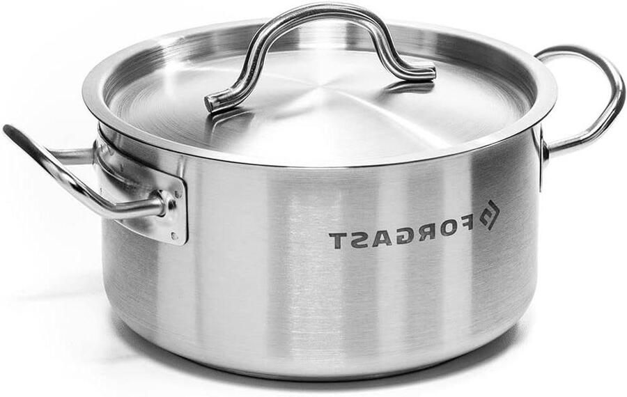 Lage Kookpan Sauspan Stoofpan Professioneel Koken Meerlagige Sandwichbodem 8 Liter Zilver
