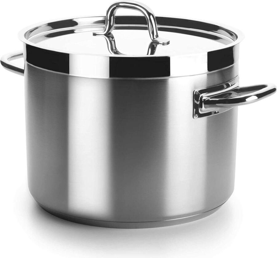 Lage kookpot Soeppan zonder deksel Langzaam koken Thermodifuser bodem Ø 20 cm 4.7L Zilver