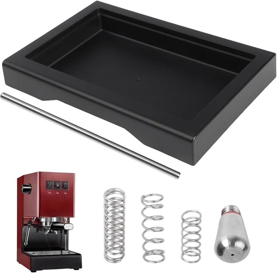 Lage lekbak set Espresso accessoire Koffie bereiden Hittebestendig ABS 21 x 14 x 3 cm Zwart
