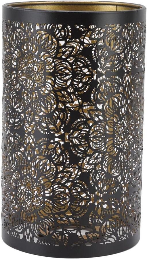 Lampscherm cilindrisch 4 7x7 9 inch gesmeed ijzer openwerk ontwerp sfeervolle schaduwspel ShopVlot