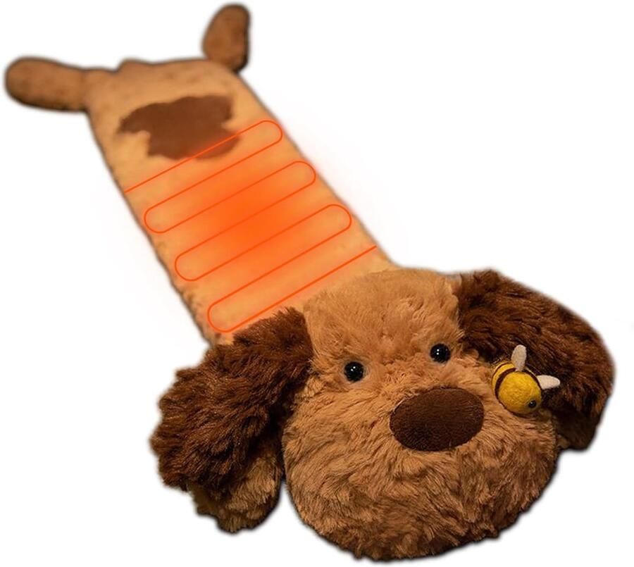 Lange warmwaterkruik Warmtezak Lekker opwarmen Zachte pluche hoes 75 cm Bijen hond