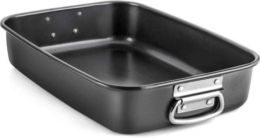 Lasagnemaker Braadslede Ovenpan Bakplaat Oven Gebruik Antiaanbaklaag Koolstofstaal 40 x 28 x 7 cm Zwart