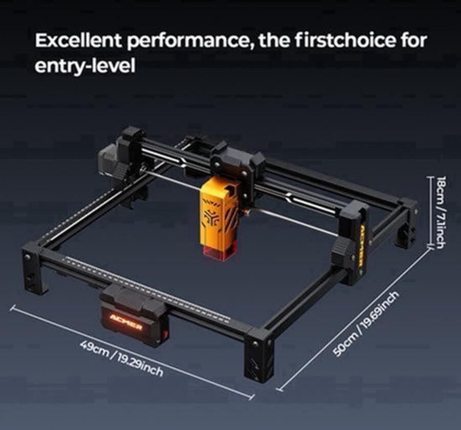 Lasergraveermachine Blauwlichtdiode 20W Vermogen 300x300 mm Werkgebied Aluminium Materiaal CNC Snijmachine