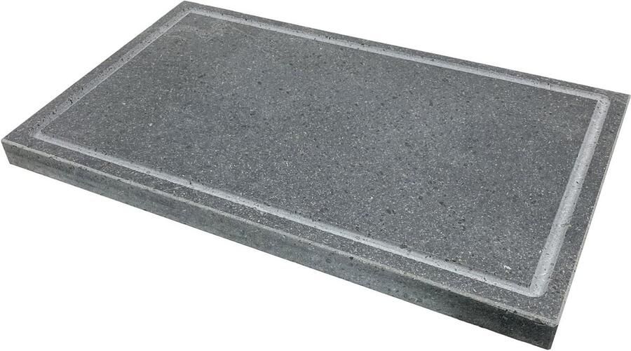Lavasteen Grillplaat Grillsteen Pizza Steen Gelijkmatig Grillen 100% Natuurlijk Materiaal L Grijs
