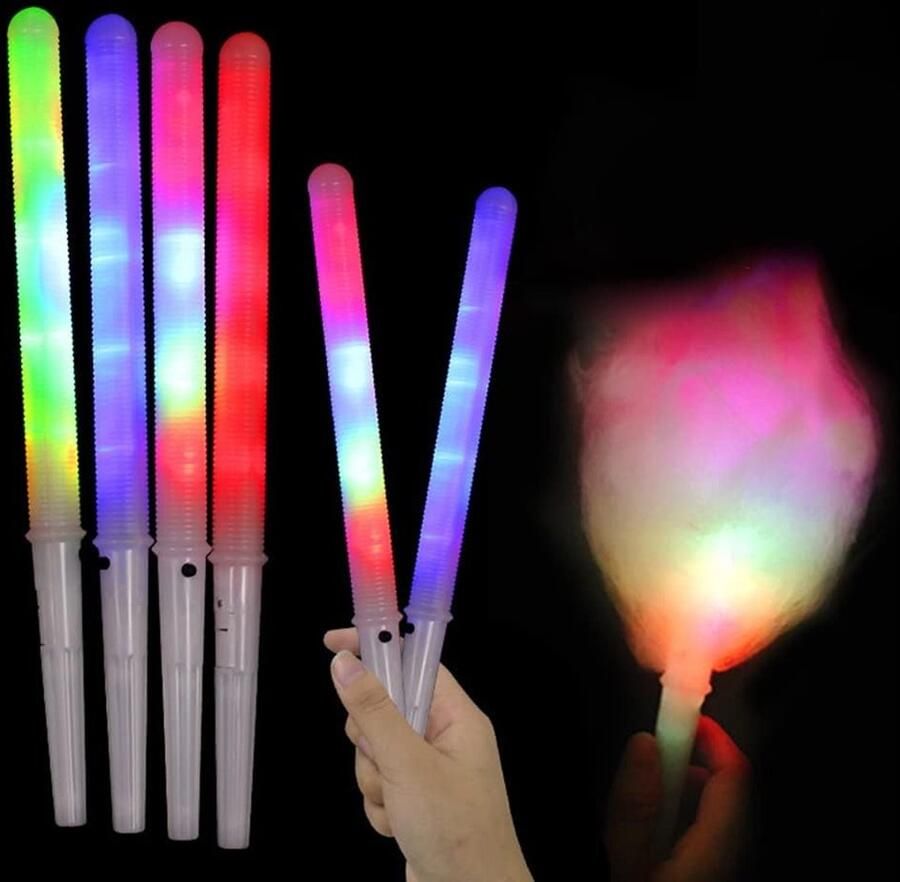 LED Glow Sticks voor Suikerspinmachine met 7 Kleuren en Antislip V-vormige Handgreep