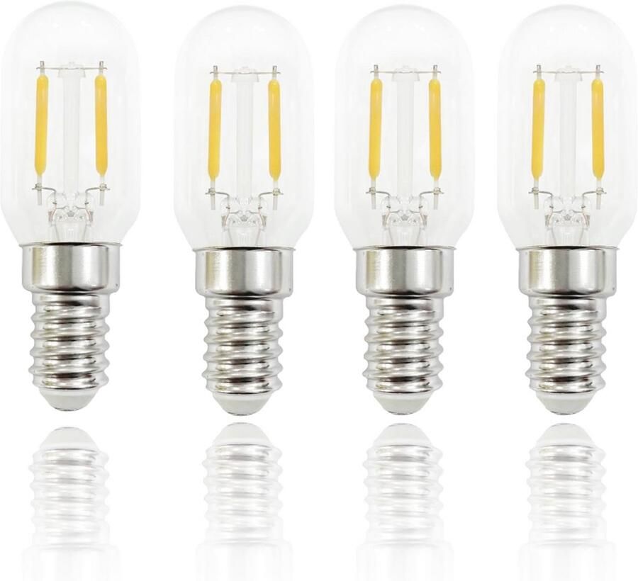 LED Lamp E14 2W 2700K Warmwit Voor Koelkast Afzuigkap Naaimachine 4 Stuks
