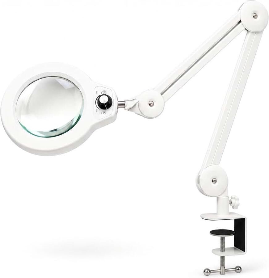 Led-loeplamp met veerarm 125 mm glazen lens 5 dioptrie 90 cm zwenkarm tafelklem 6 4 cm voor cosmetica nageldesign en elektronica