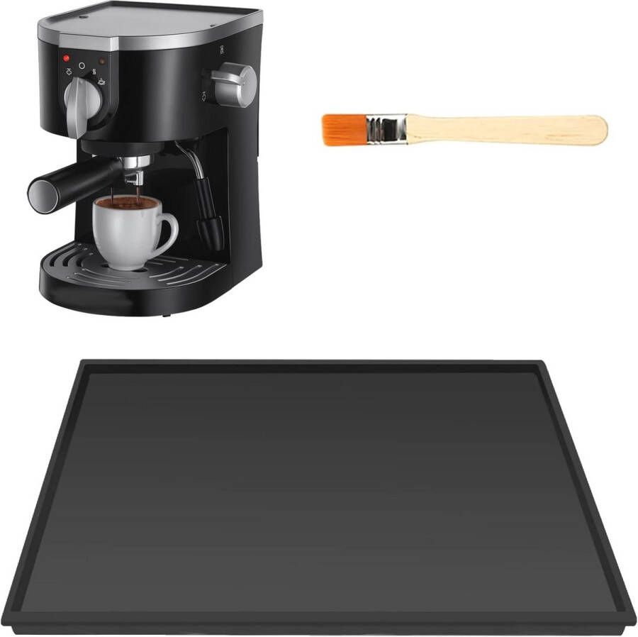 Lekvrije siliconen onderlegger voor koffiezetapparaat Antislip mat 48 x 30 cm
