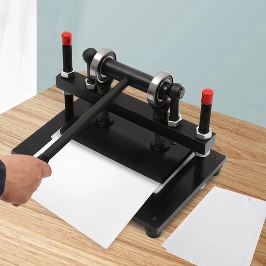 Leren Snijmachine – Snijmachine Voor Leer – Handmatige Snijmachine – Leer Snijapparaat – Stalen Constructie – Tot 2 Ton Druk - Foto 2