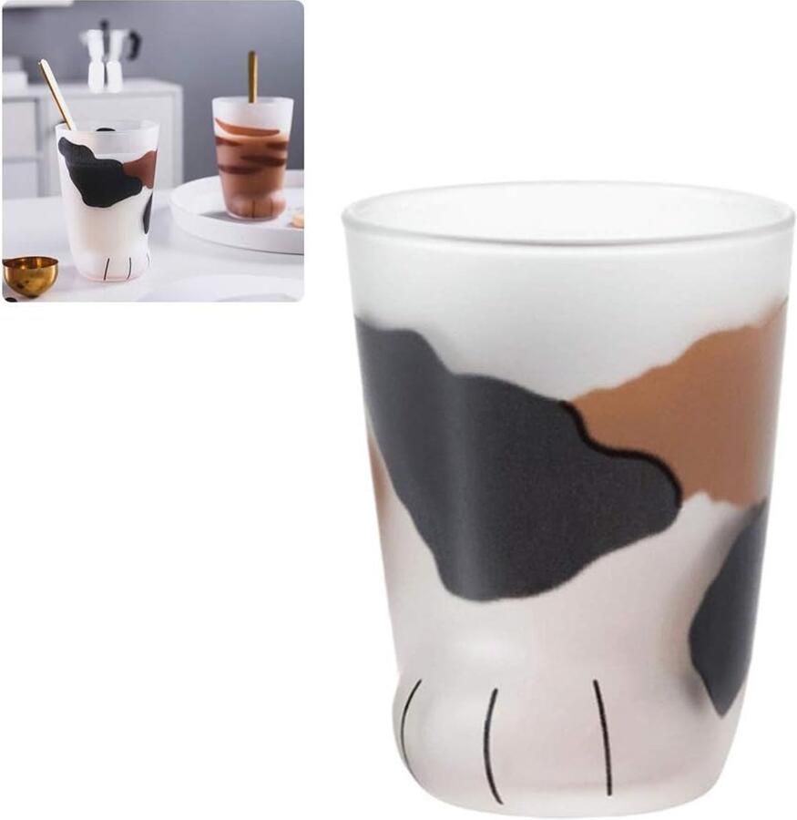 Leuke kat poot glazen beker Tijger poten mok kantoor koffiemok ontbijt melk glas beker