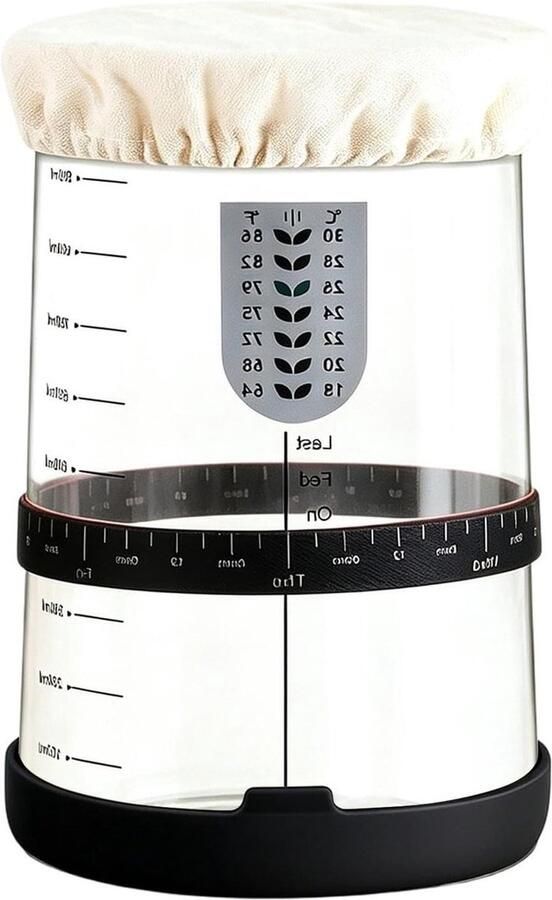 Levainpot met Deksel Gistpot Fermentatiepot Zuurdesem Bakken Optimale Fermentatieomgeving 196 x 106 cm Transparant