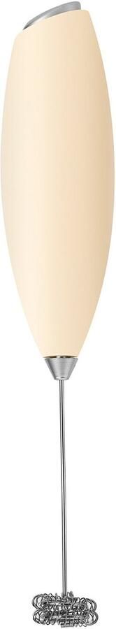 Lichtbeige elektrische melkopschuimer draadloze handmixer voor bakken en koffie zonder batterij