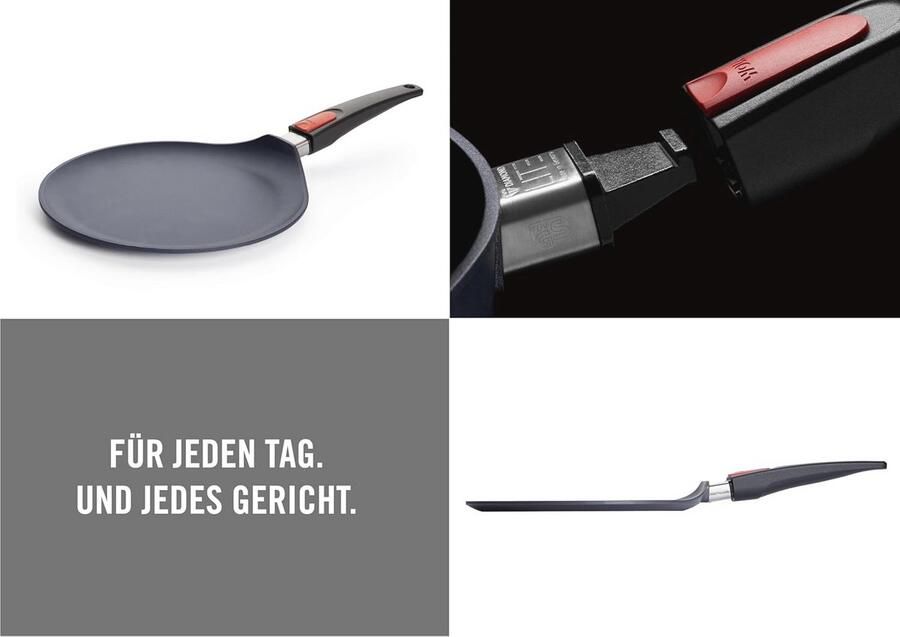 Lichte Crêpepan met Afneembare Steel 26 cm Antiaanbaklaag Ovenbestendig Geschikt voor Gas en Elektrisch Koken - Foto 2