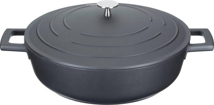 Lichtgewicht 4L Ondiepe Braadpan met Deksel Antikleef Vaatwasmachinebestendig