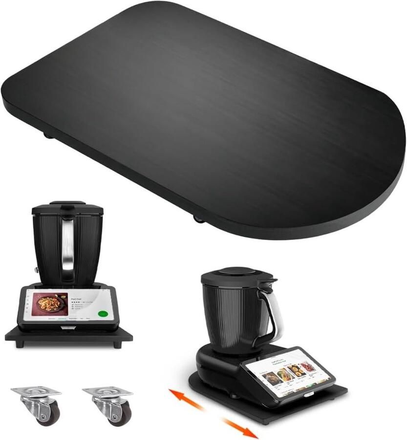 Lichtgewicht Bamboo Sliding Board met Wielen Geschikt voor Thermomix TM7 Handige Keukenaccessoire voor Efficiënt Koken en Makkelijk Opslaan