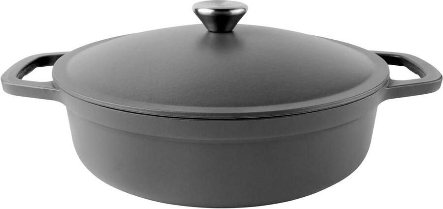 Lichtgewicht Braadpan Gietijzeren Pan Koken en Bakken 40% Lichter 28 cm 3 Liter Zwart