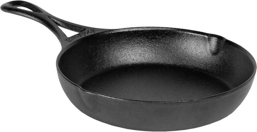 Gietijzeren Koekenpan Gietijzer Koken en Bakken Drievoudig Gekruid 28 cm Zwart