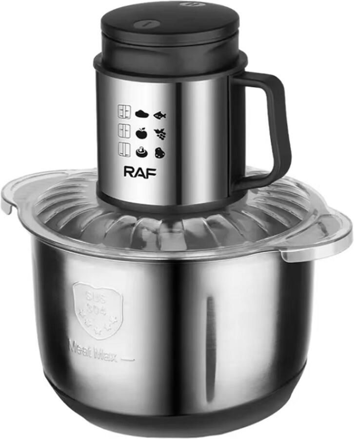 Lifero Keukenmachine Hakmolen Elektrische Vleesmolen & Keukenhakmolen 5L – Vlees Groente Kruiden Fruit etc. – Zilver Zwart