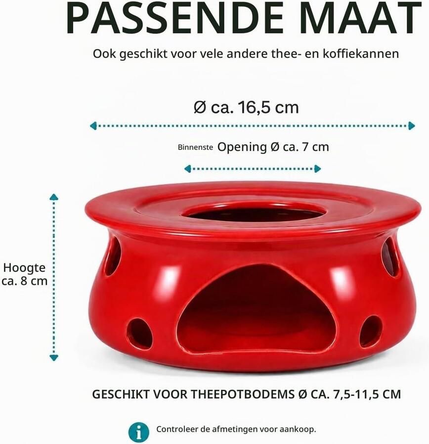 Lifestyle Theepotwarmer Rood Ø 16 5 x 8 cm Keramiek Voor Theepotten