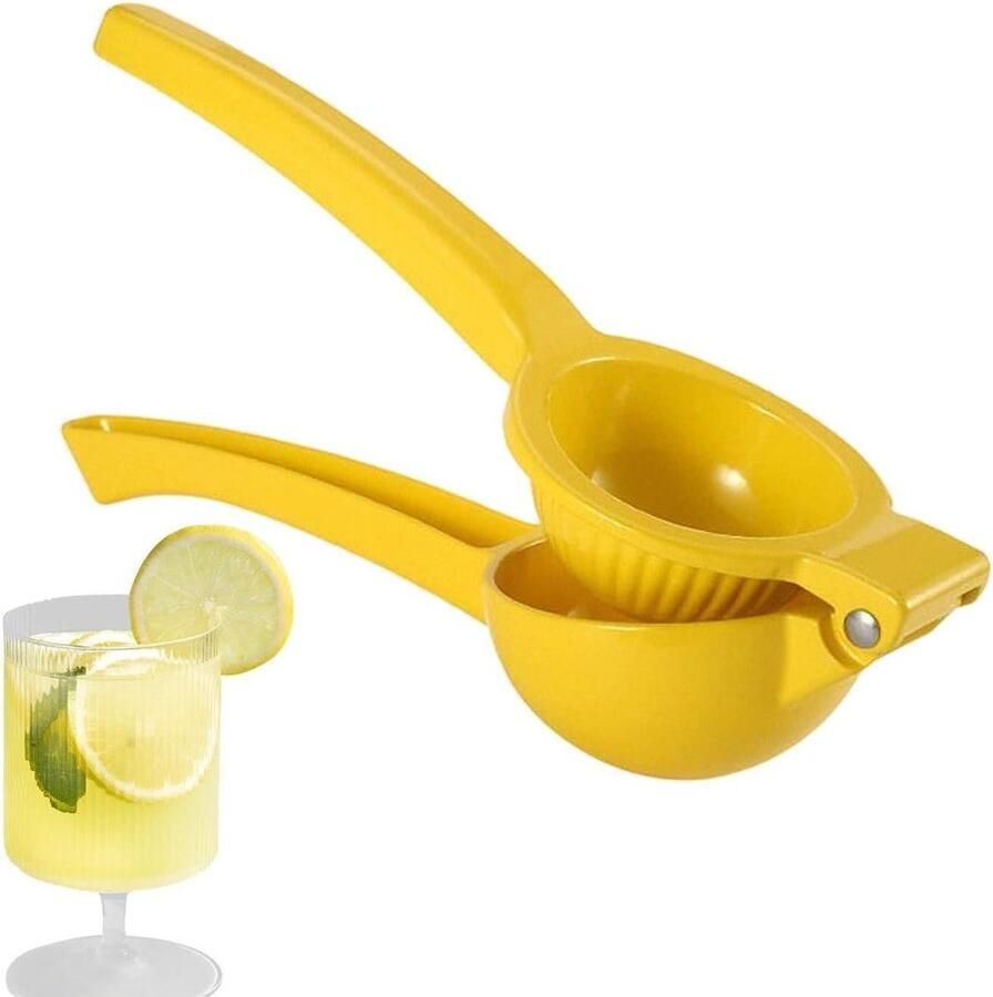 Limoenpers Handpers Citrus Dranken Maken Ergonomisch Ontwerp 22x7.5 cm Lichtgeel