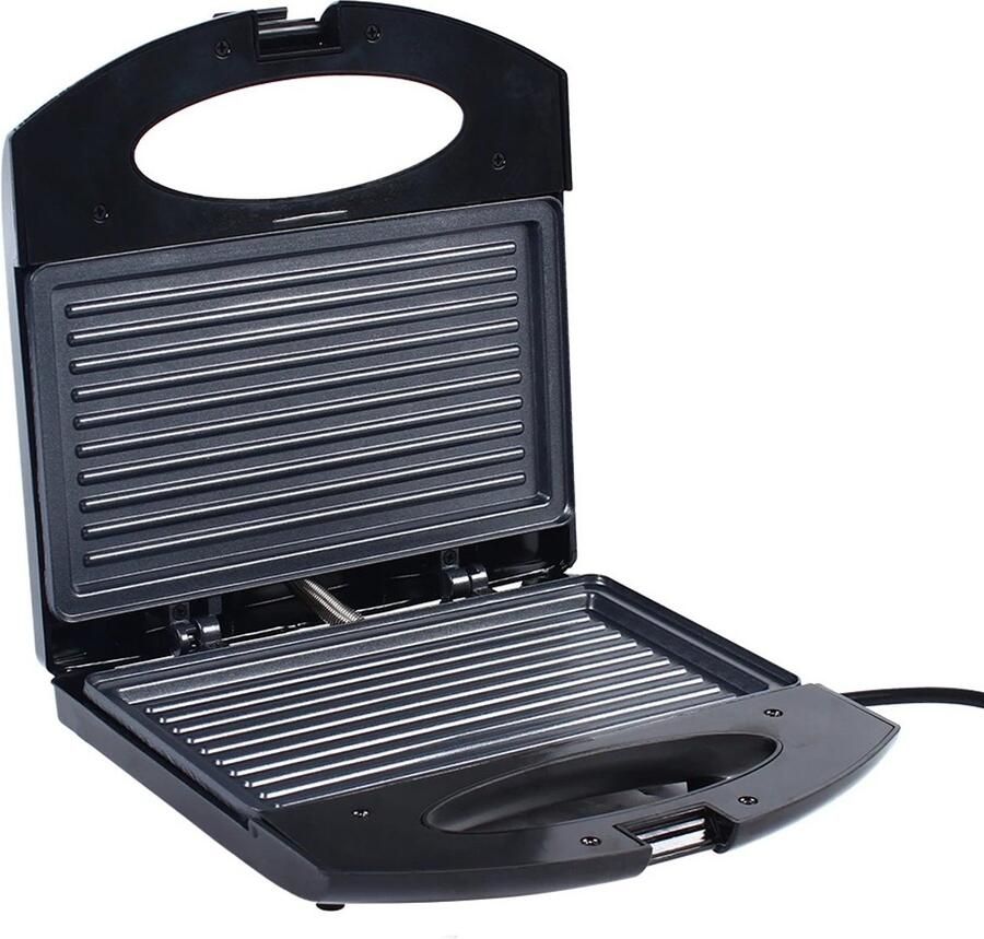 Linkforu Contactgrill Paninimaker Tosti IJzer Grillplaat Antiaanbaklaag Compact 220V – Zwart -22x22x20cm