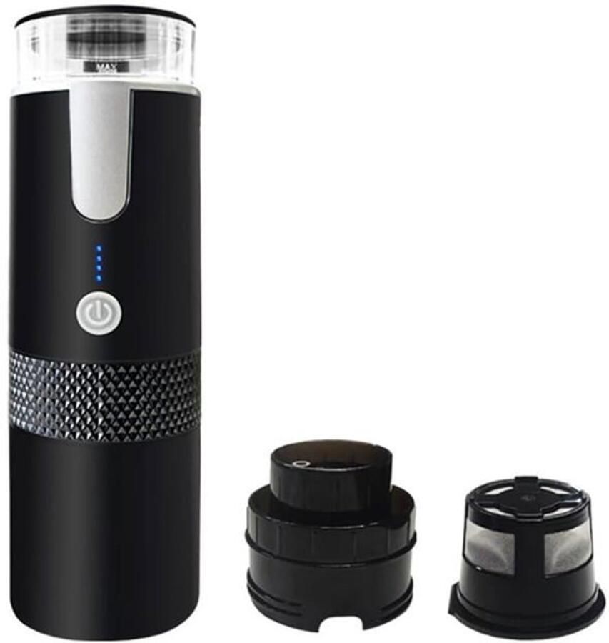 LISM-Draagbaar koffiezetapparaat waterreservoir van 160 ml geschikt voor koffiepoeder en capsules 1200 mAh batterij ideaal voor op reis