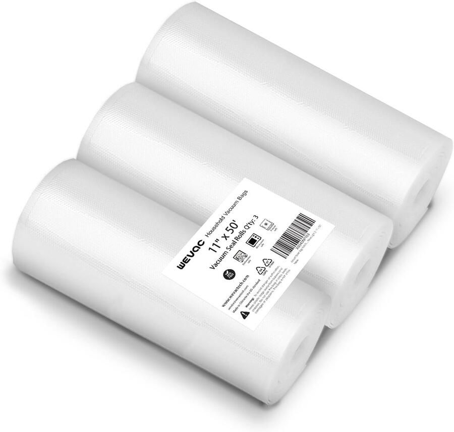Lite 3 Rollen 28x1500cm Sous Vide Zakken Vakuumzakken geschikt voor levensmiddelen compatibel met Food Saver. BPA-vrij geweldig voor vacuümbewaring voor vacuümsluitingsapparaat geschikt
