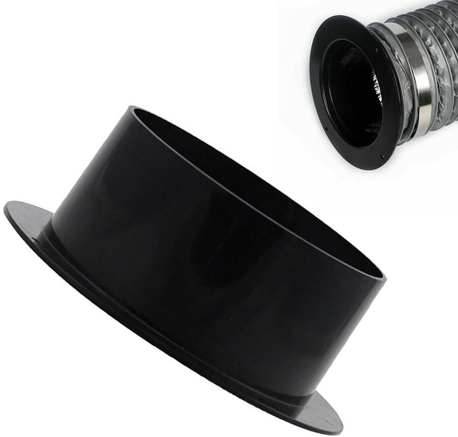 Livia home Kanaalaansluitflens Ventilatiekanaal Hoge kwaliteit 160 mm Afzuigkap Voor wandmontage Zwart