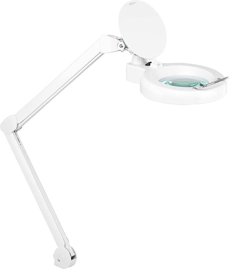 LL-6085 D LED Loepelamp 60 x SMD-LED 8W 5 Dioptrieën 60 SMD-LEDs Loepelamp met 60 SMD-LEDs voor gelijkmatige verlichting Loepglas met 5 dioptrieën vergroting Robuuste tafelklem 3 kg 50Hz