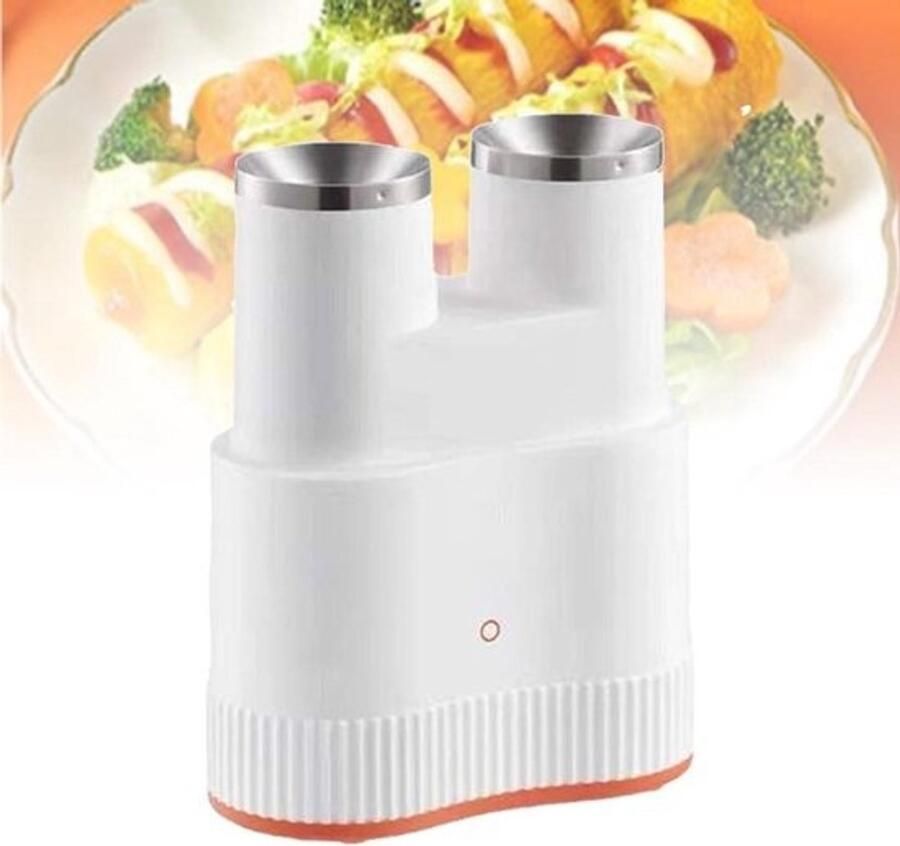 Loempiemaker Eierrolmaker Omeletmaker Snacks maken Dubbel buisontwerp 15x15x25 cm Wit