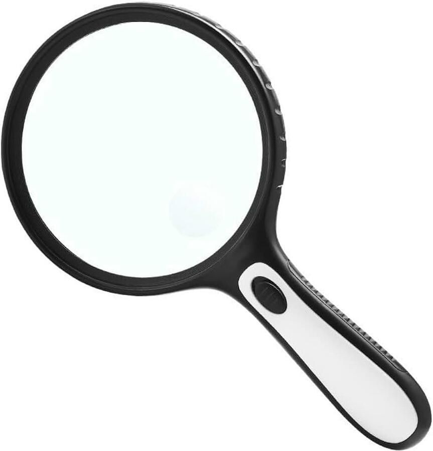 Loep met licht 10x leesloep handloep Dimbare handloep voor senioren voor het lezen van munten inspectie hobby's (zwart2)