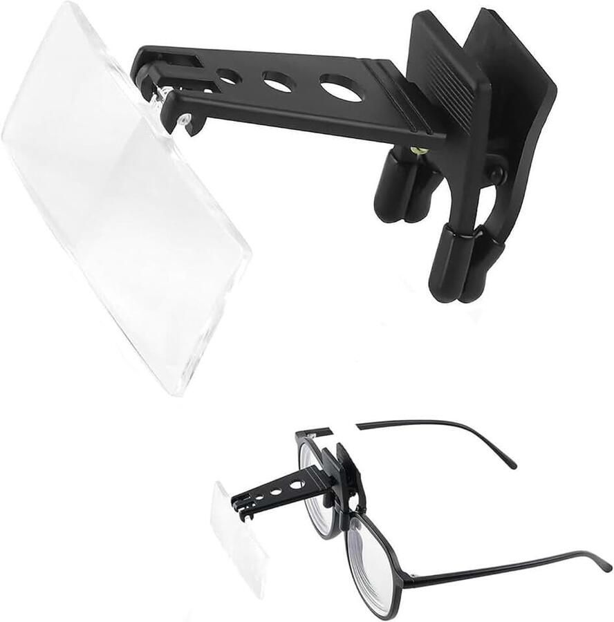 Loep voor bril 1 5X 2 5X 3 5X vergrootglas bril brillenlupe flip brillenlupe opzetloep brillenlupe leesbril clip omhoog klapbaar voor het repareren van sieradenhorloges